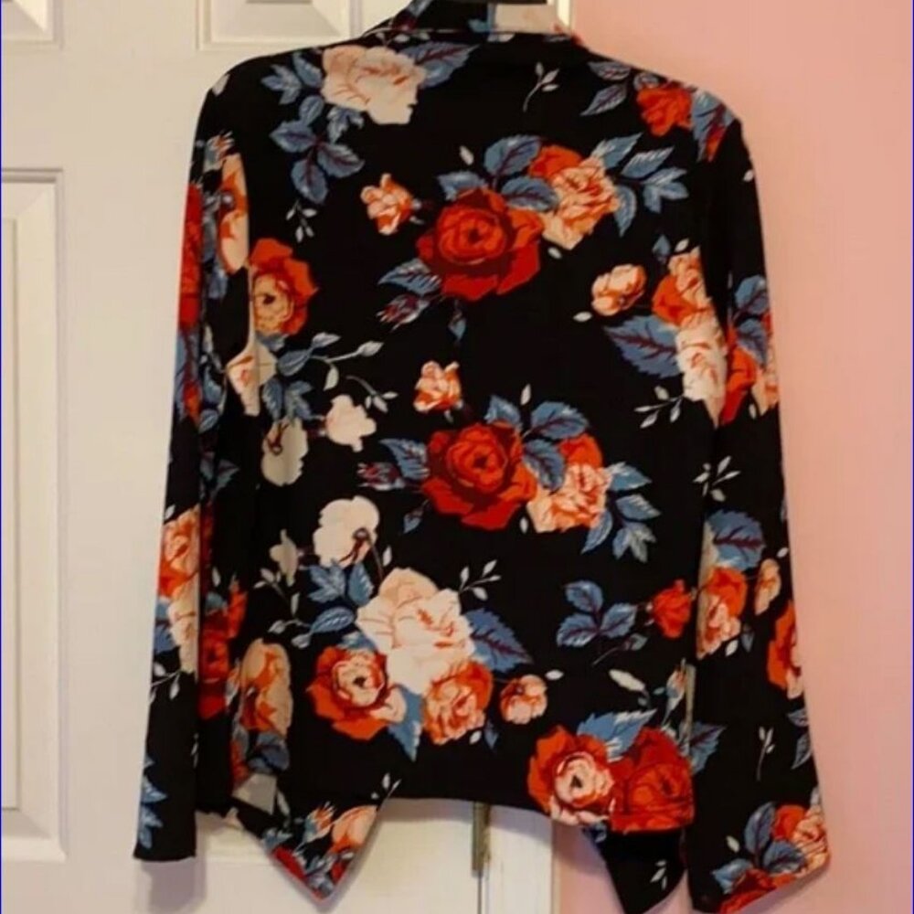 DOUBL JU Open Front Blazer with Roses Jacket - Size XL - NWT - Picture 4 of 11